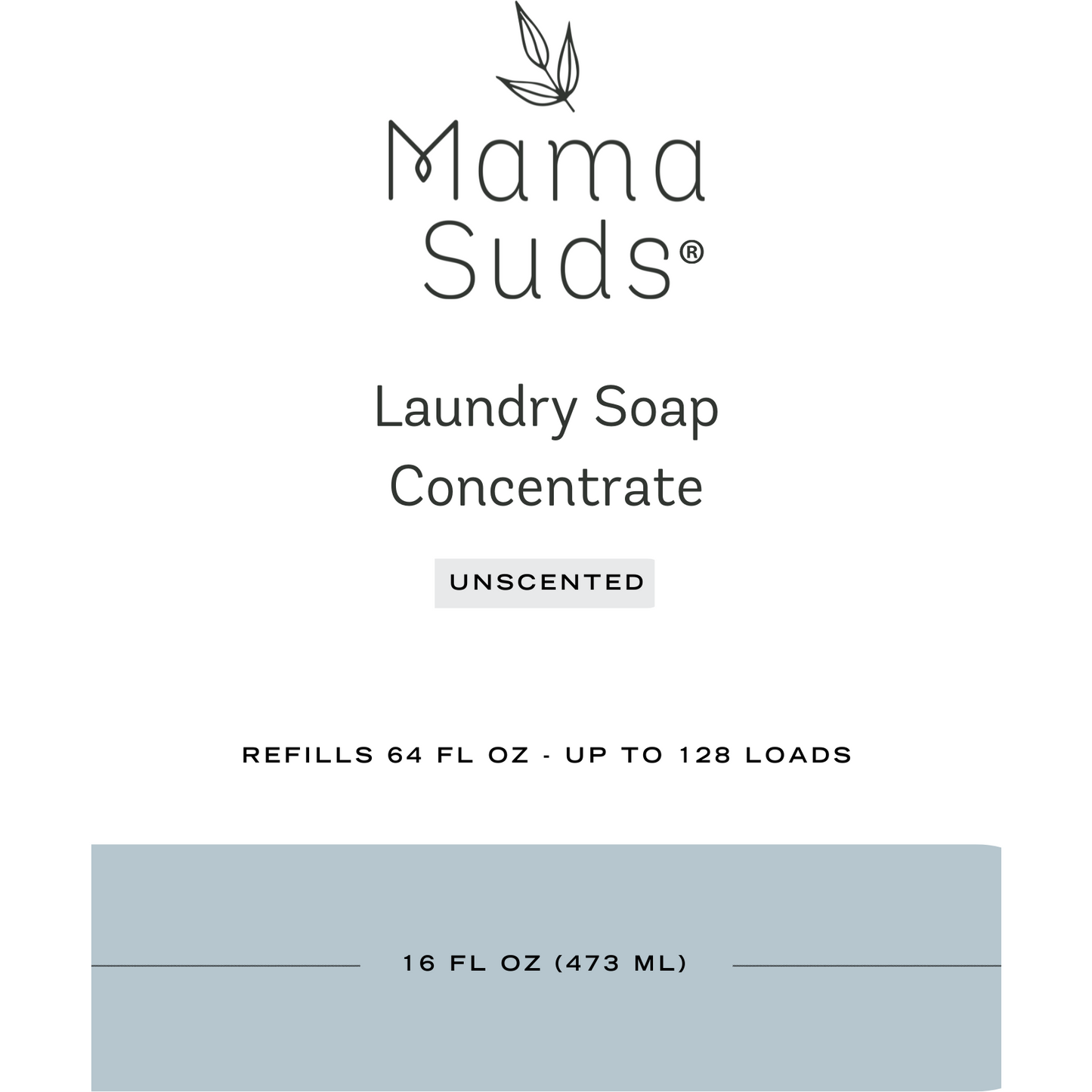 Unscented laundry soap concentrate pouch by MamaSuds, a household cleaning product designed for effective laundry cleaning.