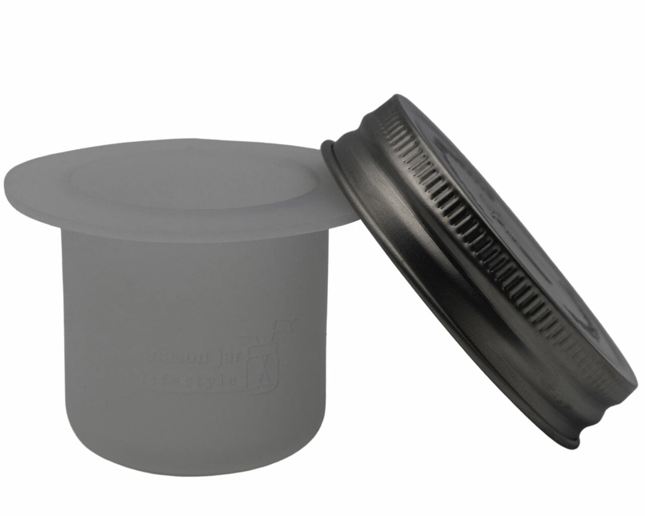 Charcoal gray Salad and Snacks Starter Set for Mason Jars by Mason Jar Lifestyle, includes jars with lids and reusable containers.