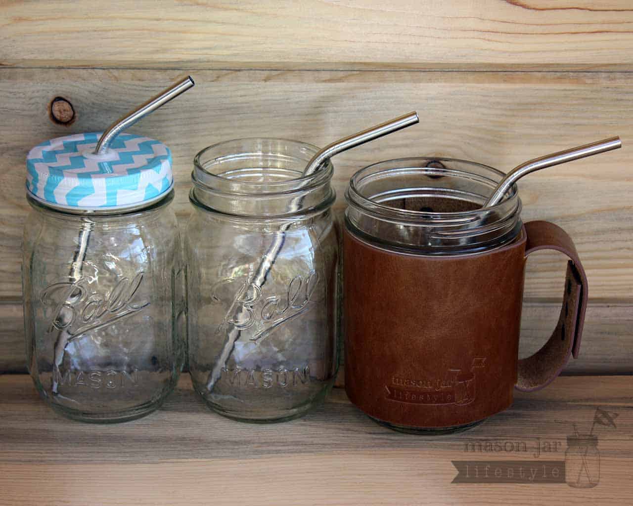 Six stainless steel Mason Jar Lifestyle bent straws for mason jars, shown laid out with their thin, curved design in the image.