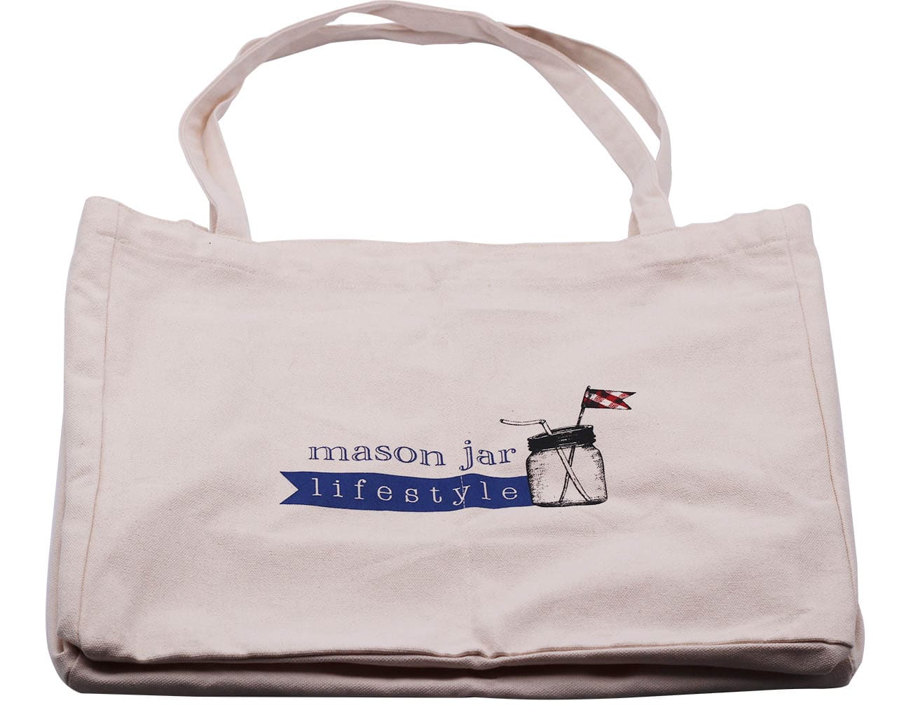 Mason Jar Lifestyle tote bag with six divided compartments for organizing and carrying groceries or essentials.