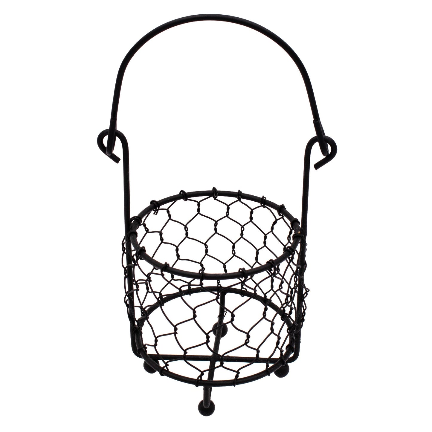 Mason Jar Lifestyle single pint jar caddy with chicken wire for hanging or carrying a mason jar, ideal for rustic decor or storage.
