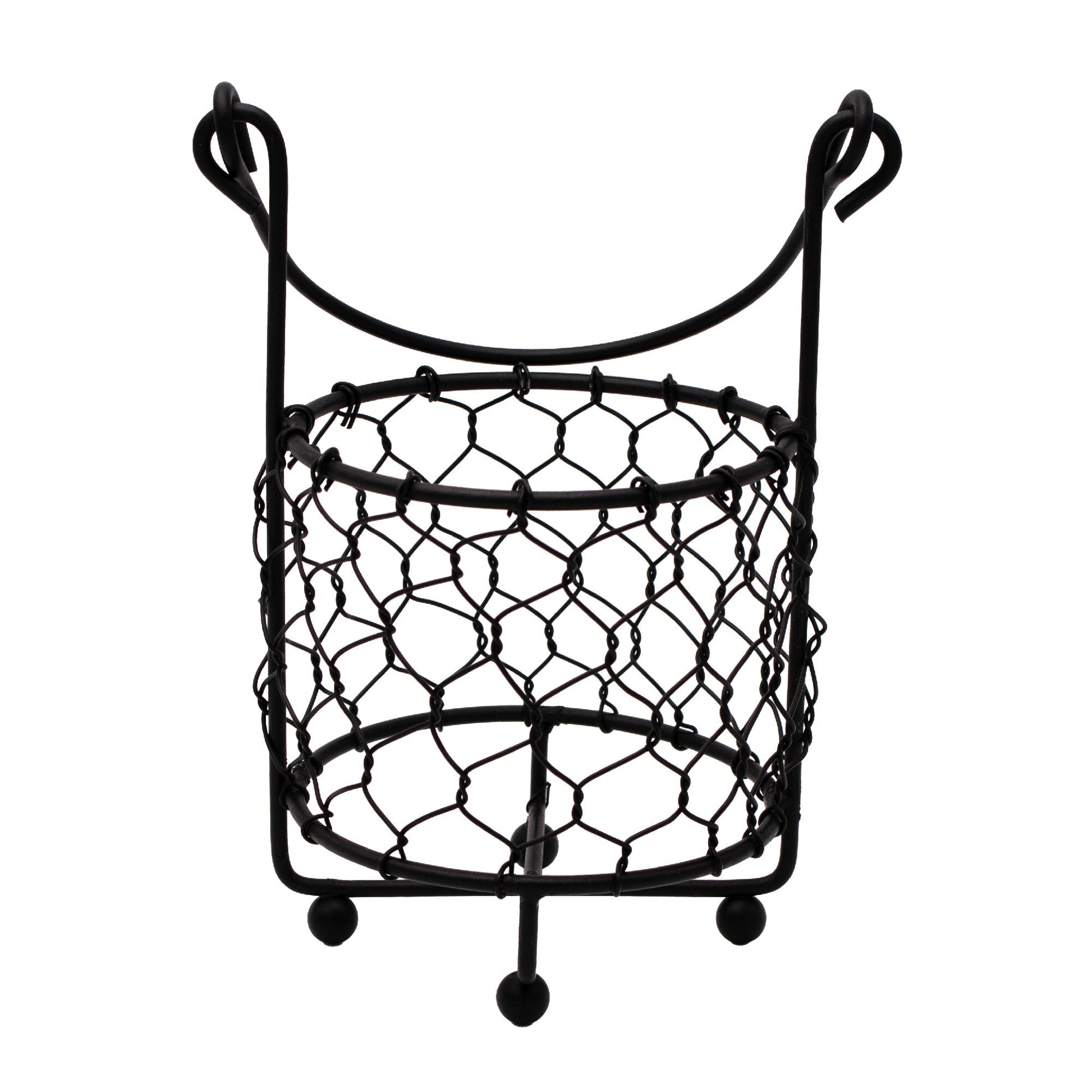 Mason Jar Lifestyle single pint jar caddy with chicken wire for hanging or carrying one mason jar, ideal for home decor or storage.