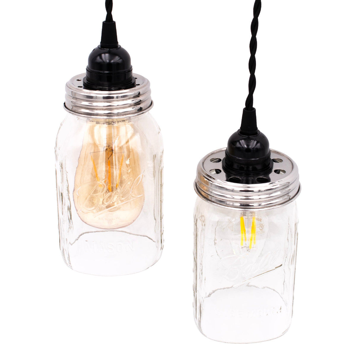 Lighting lid for Mason Jar Light Fixture by Mason Jar Lifestyle with bulb, suitable for pendant lighting and home decor.
