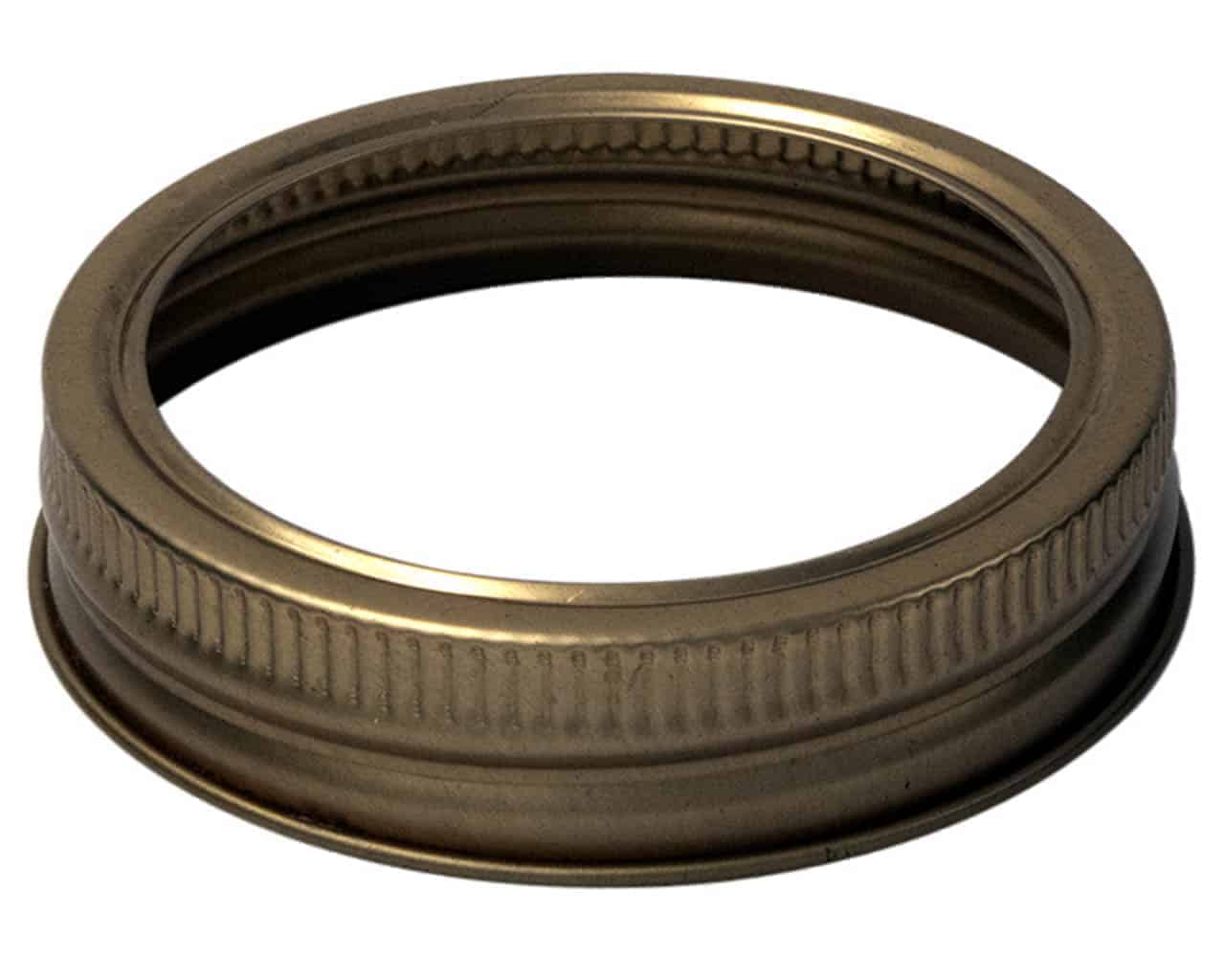 Set of 10 copper bands for mason jars, Mason Jar Lifestyle brand, showing shiny copper rings for sealing or decorating mason jars.