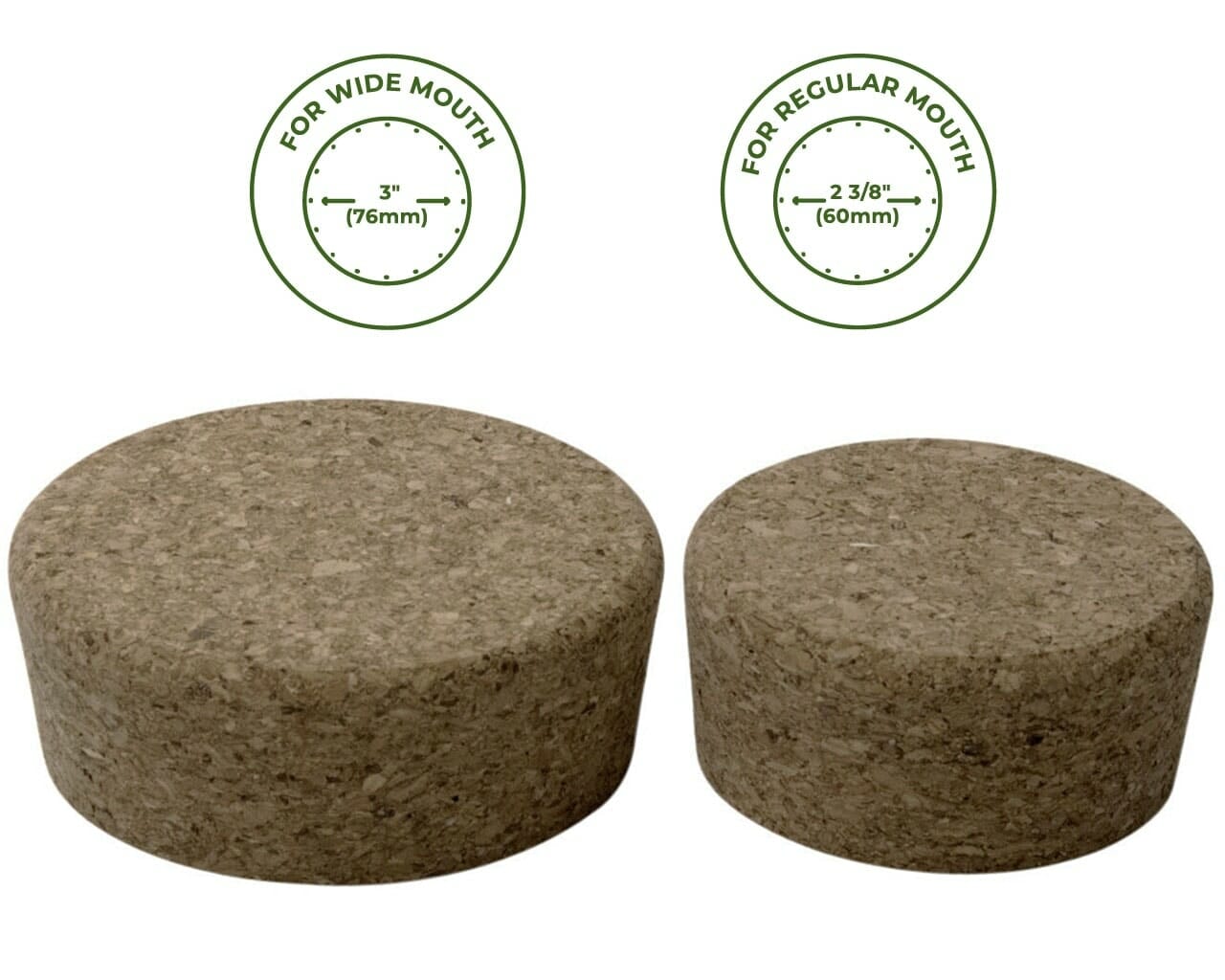 Set of four Mason Jar Lifestyle cork lids for regular-mouth mason jars, ideal for sealing and preserving contents.