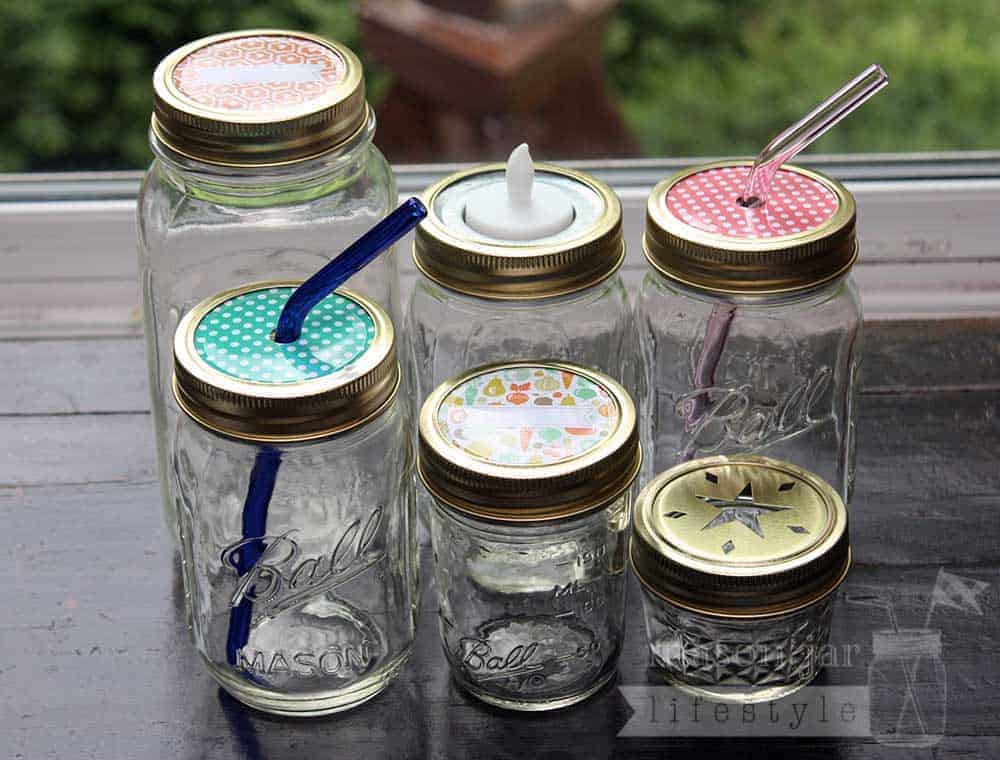 Set of 10 gold bands or rings for Mason jars, designed to fit regular-mouth Mason jars by Mason Jar Lifestyle.
