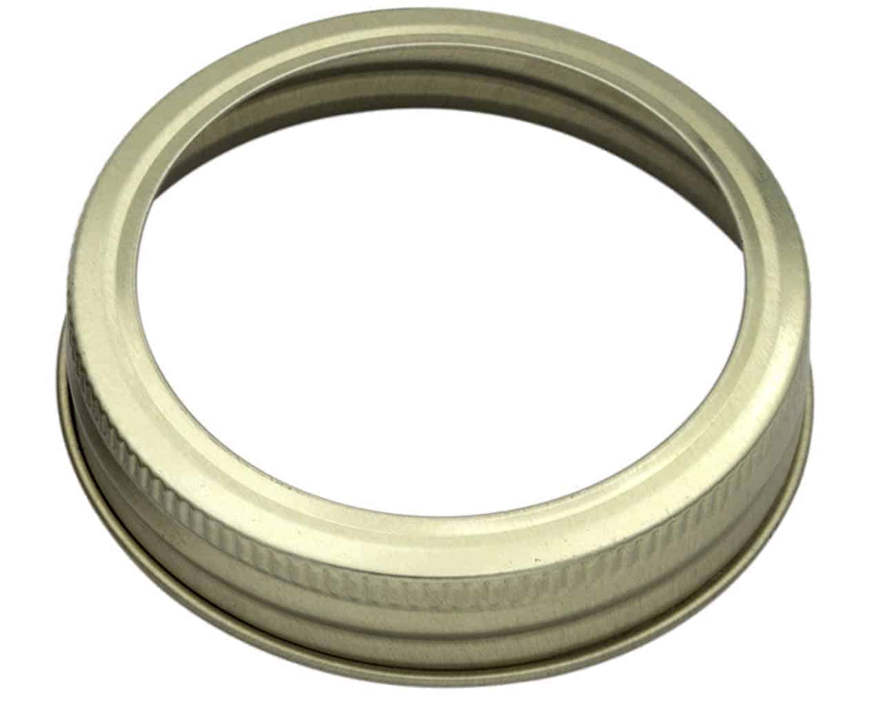 Set of 10 gold bands or rings for mason jars, designed for regular-mouth jars by Mason Jar Lifestyle, decorative jar accessories.