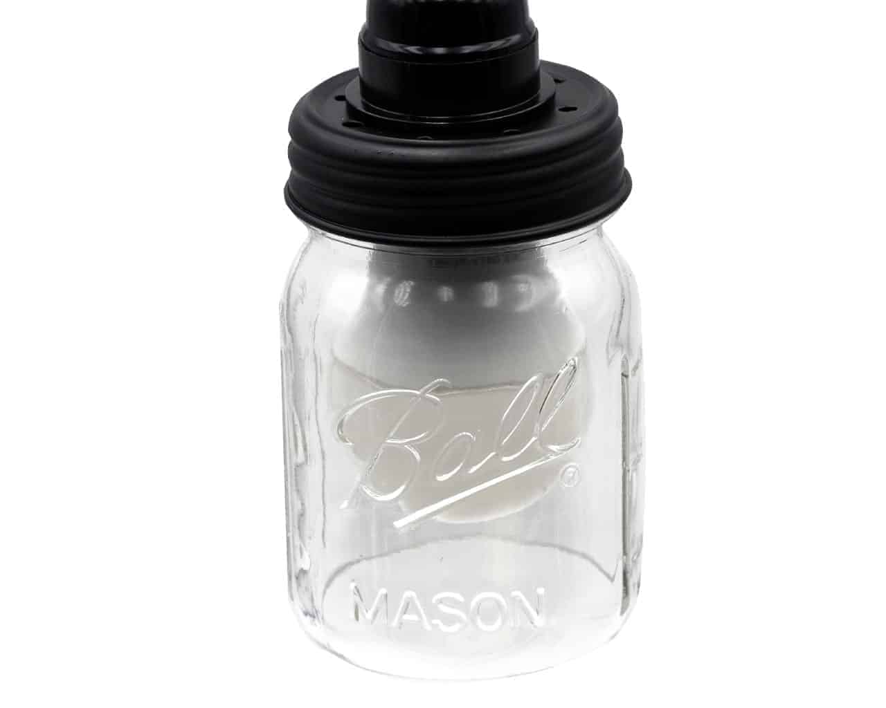 Stainless steel lighting lid for mason jar light fixtures by Mason Jar Lifestyle, fits regular-mouth mason jars.