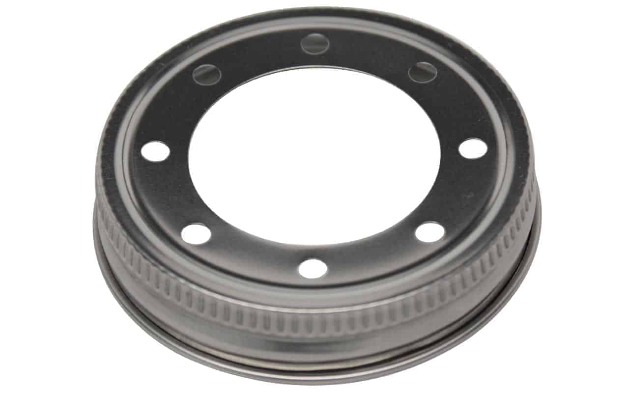 Stainless steel lighting lid for mason jar light fixtures by Mason Jar Lifestyle, designed for regular-mouth mason jars.