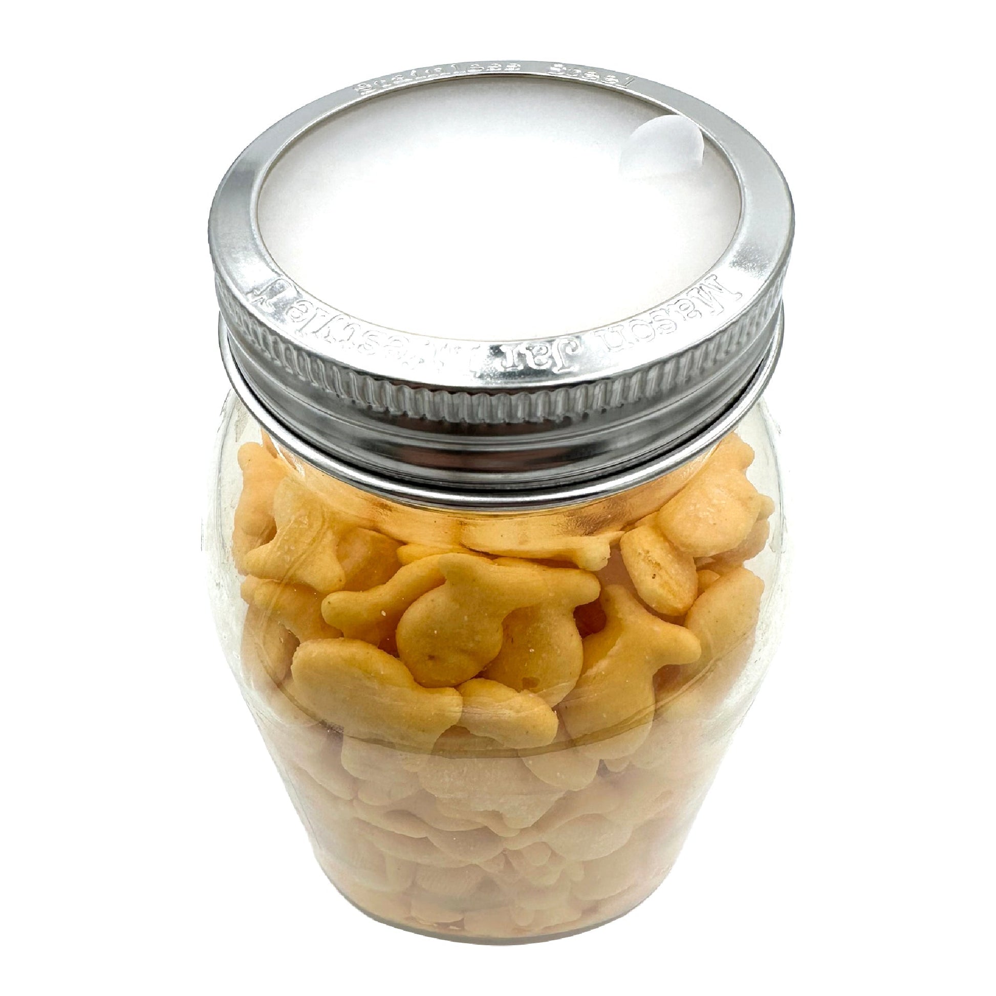Set of five rust-proof stainless steel bands for mason jars, designed for regular-mouth jars by Mason Jar Lifestyle.