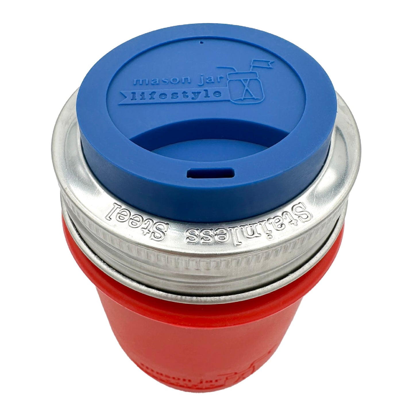 Set of five rust-proof stainless steel bands for Mason jars, designed by Mason Jar Lifestyle for regular-mouth jars.