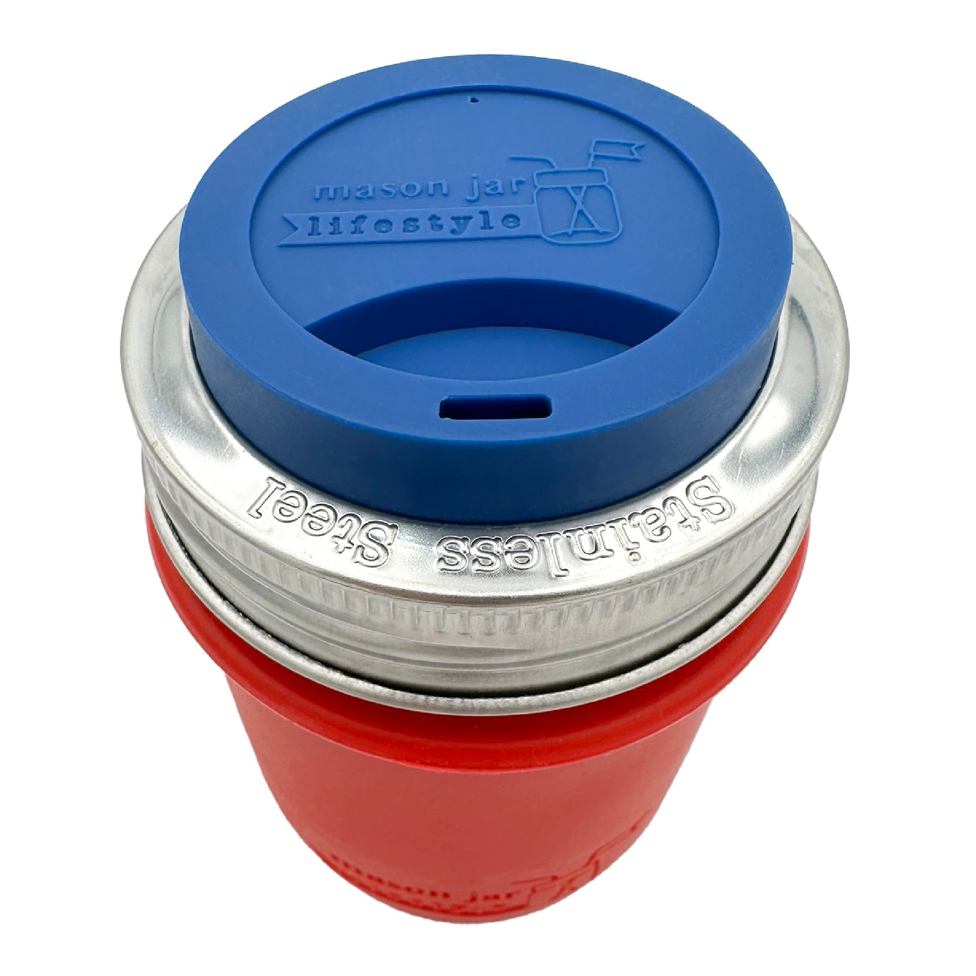 Set of five rust-proof stainless steel bands for Mason jars, designed by Mason Jar Lifestyle for regular-mouth jars.