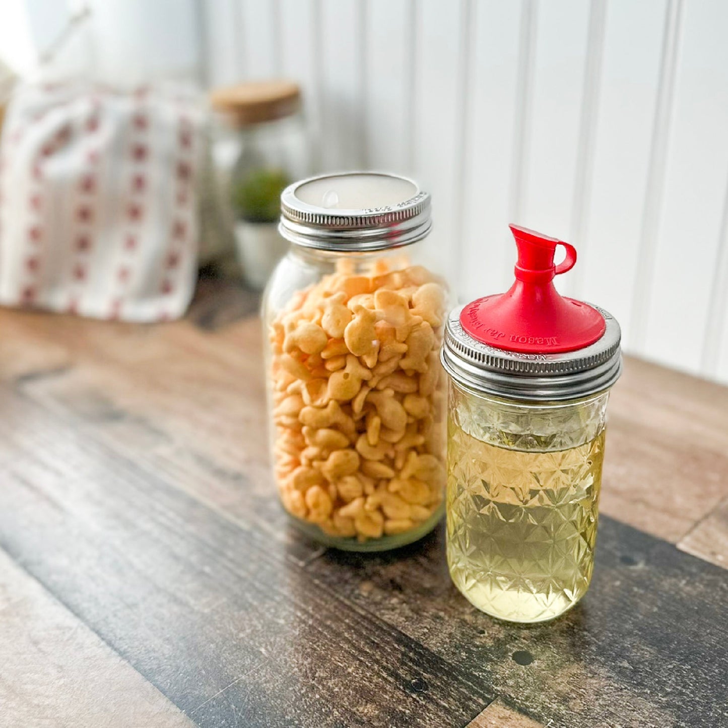 Set of five rust-proof stainless steel bands for Mason jars, compatible with regular-mouth jars, by Mason Jar Lifestyle.