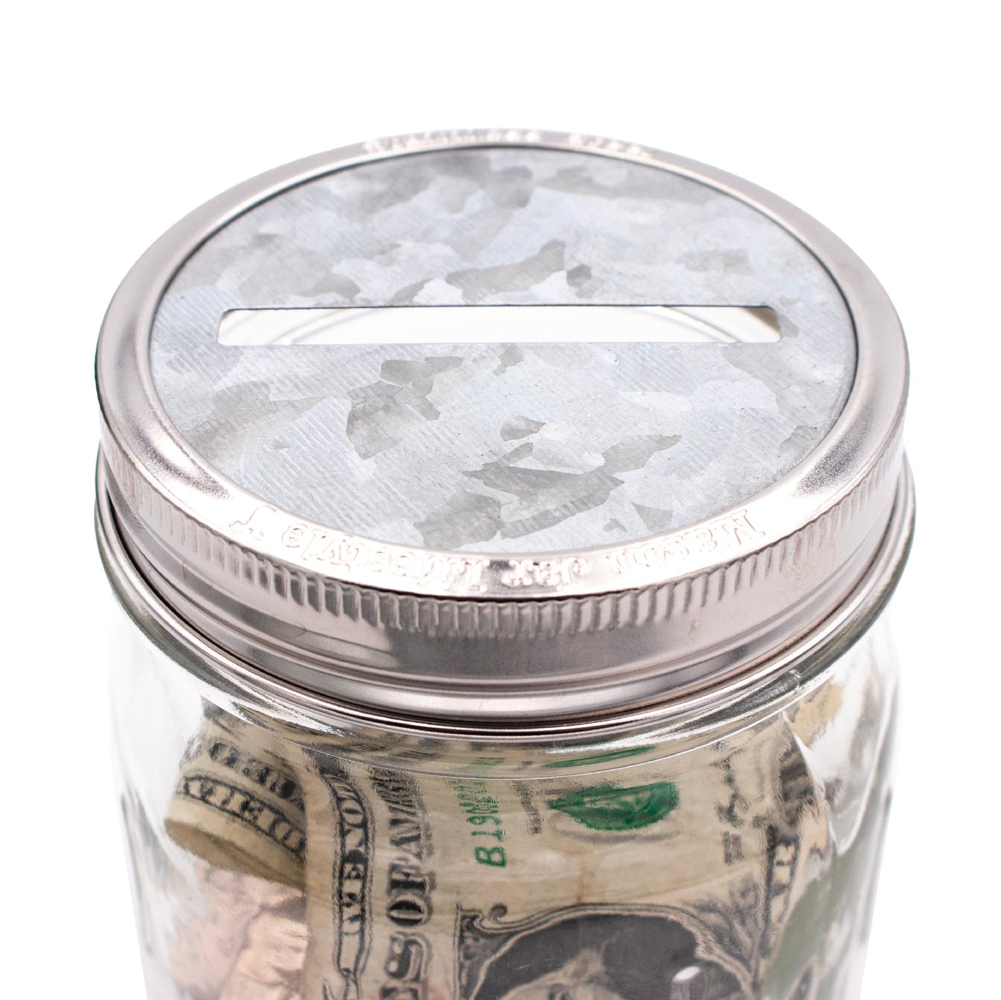 Set of five rust-proof stainless steel bands for mason jars, designed for regular-mouth jars by Mason Jar Lifestyle.