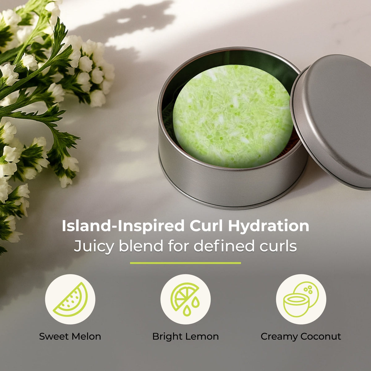 Maui Melon scented shampoo bar from ZeroWasteStore.com with a vibrant label and eco-friendly packaging.