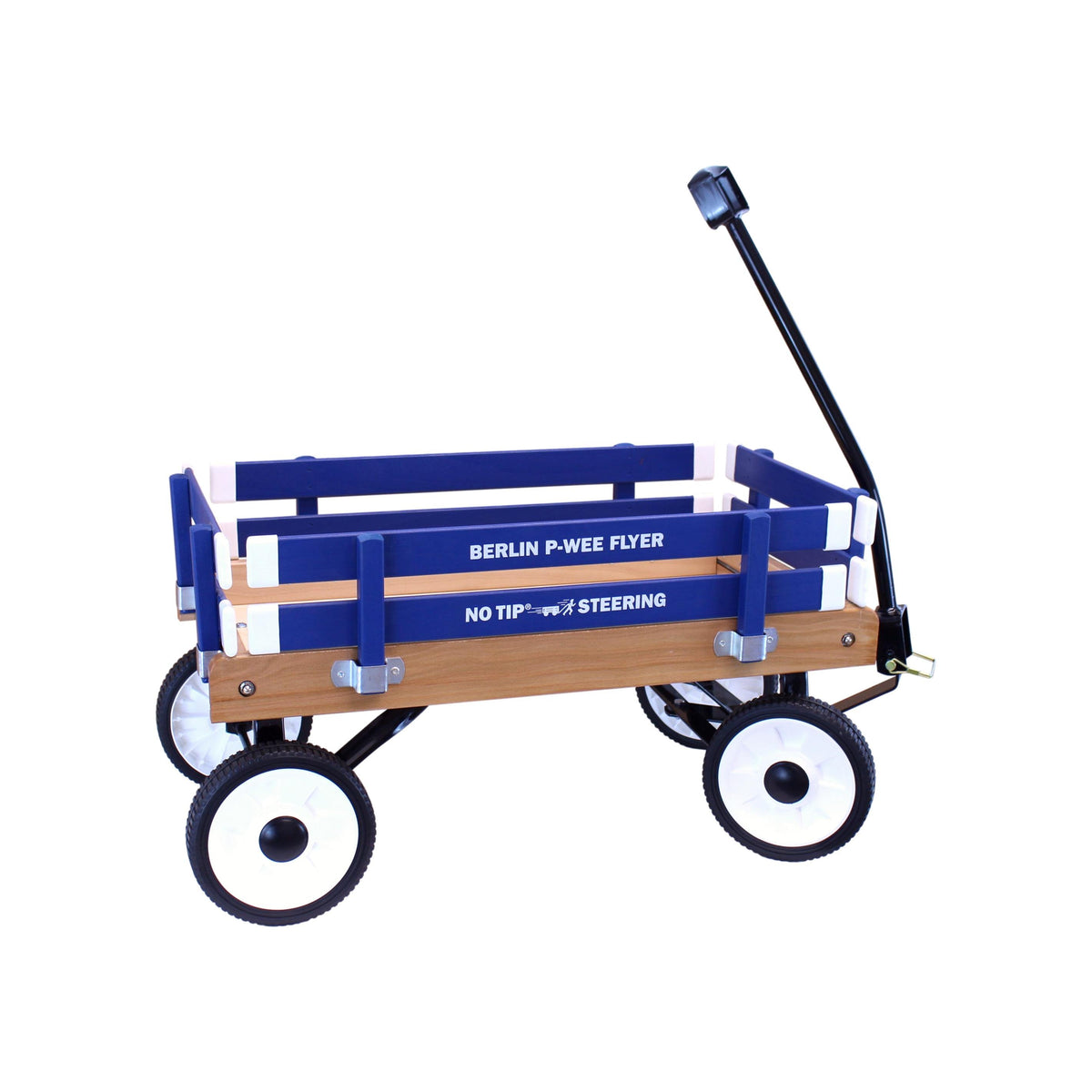 Amish-made Berlin P-Wee Wagon Model F257 in natural wood, designed for children, with sturdy wheels and classic Amish craftsmanship.