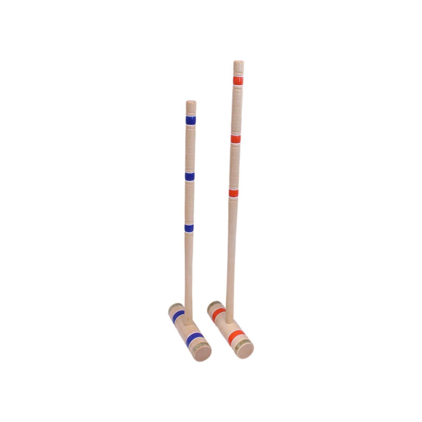 Amish-made Deluxe Croquet Game Set with six wooden mallets and balls, stored in a wooden holder, for outdoor family play.
