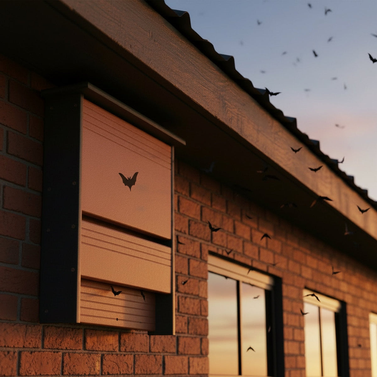 Amish-made 20 colony bat house crafted from eco-friendly poly lumber, designed to attract and support bat colonies.