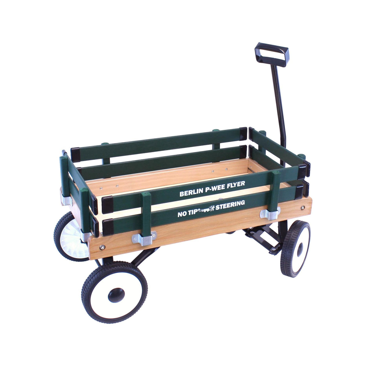 Amish-made Berlin P-Wee Wagon Model F257 by AmishToyBox.com, featuring a small wooden wagon for children with natural finish
