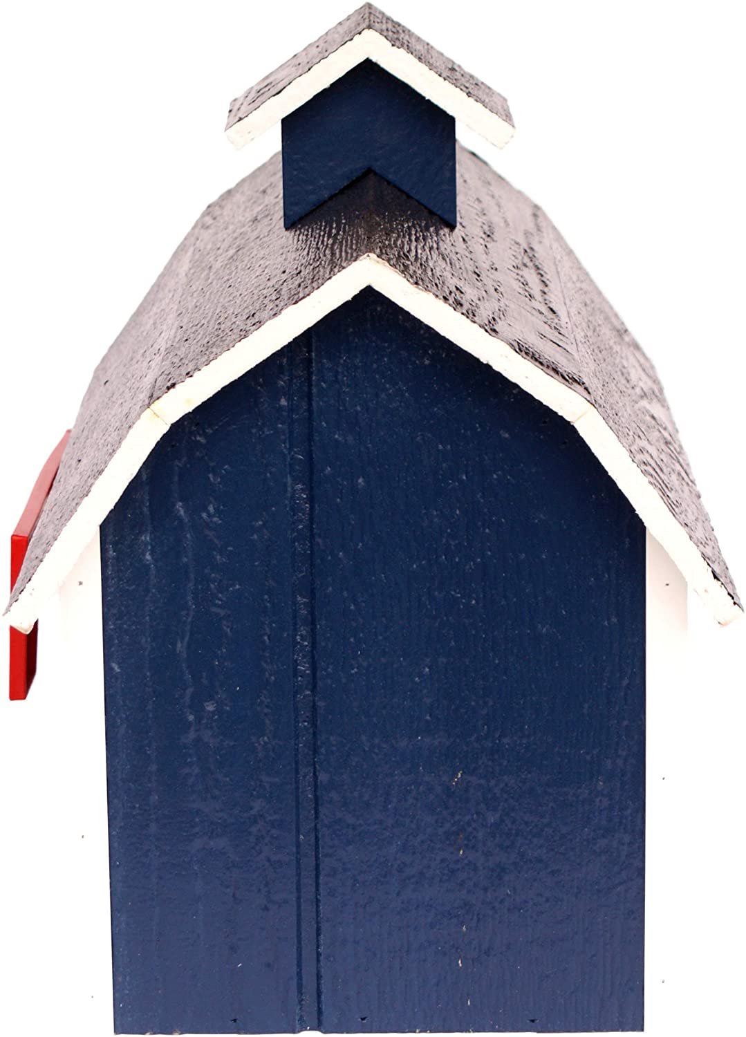 Amish-made wooden Dutch barn style post-mount mailbox with natural wood finish, decorative details, and sturdy construction.