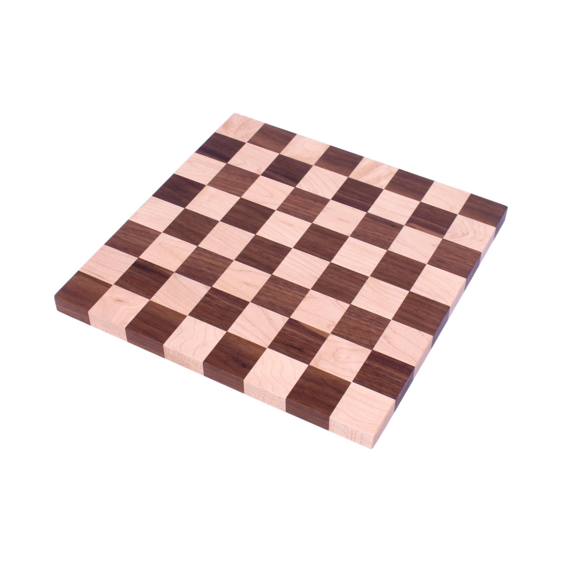 Maple and walnut wooden chess and checkers game board, 18-inch handcrafted game board by AmishToyBox.com