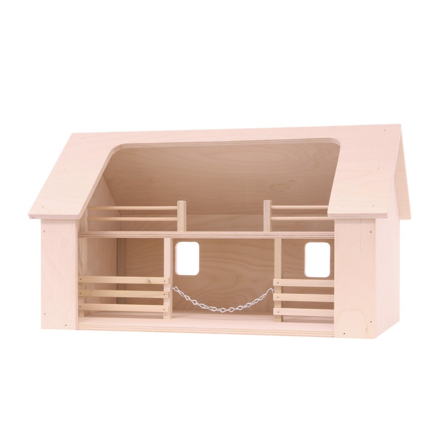 Amish-made wooden ranch shed barn toy in unfinished wood, part of Everything Farming collection by AmishToyBox.com