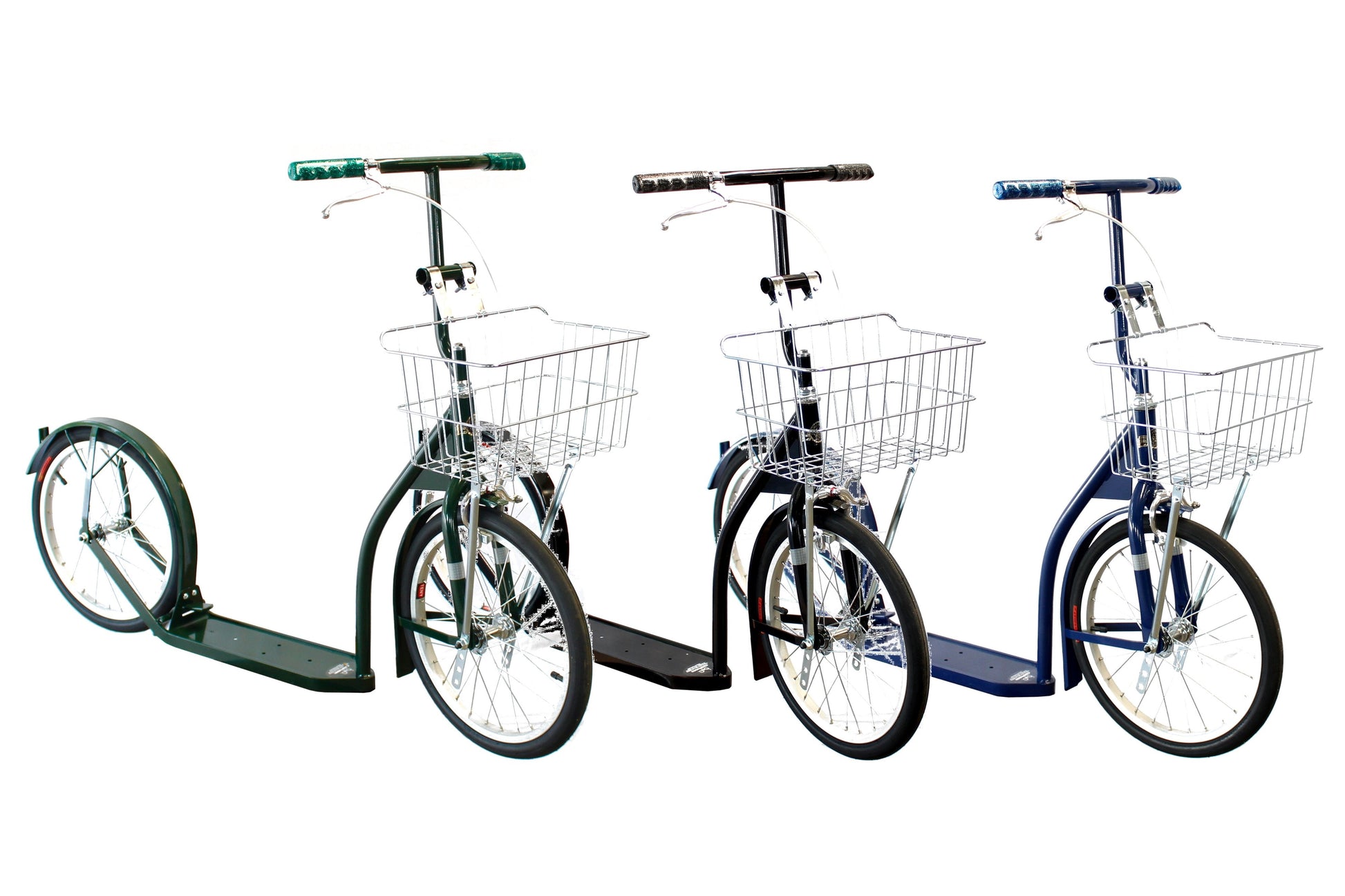 Amish-made Deluxe Kick Scooter Bike Model 2060 in youth and adult size, featuring sturdy frame and handlebar for sports riding.