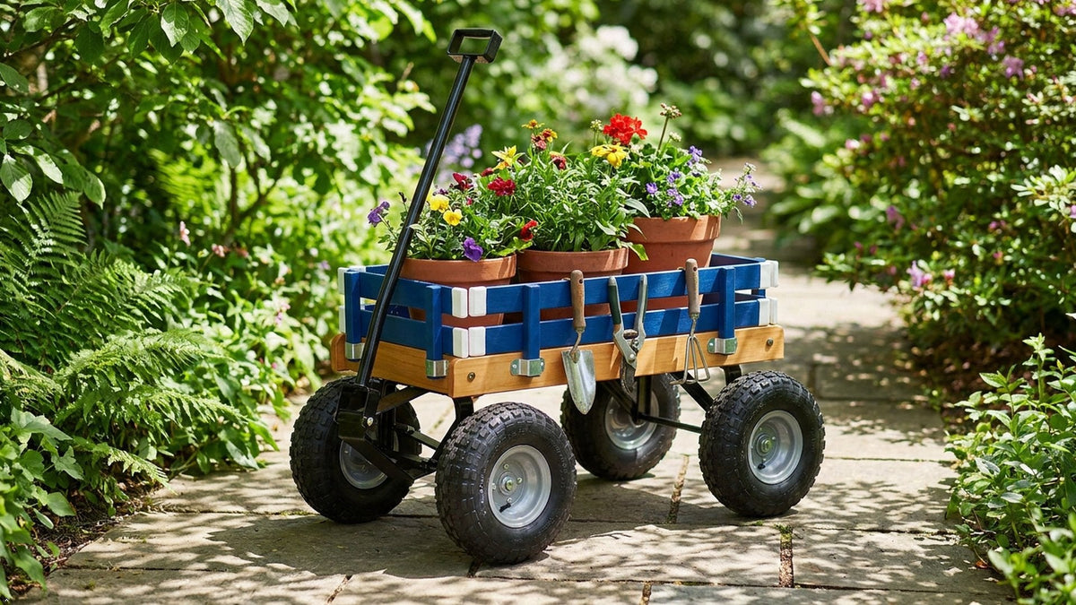 Berlin Big-Foot Kid's Wagon Model F300, Amish-made pull-behind wagon with large wheels
