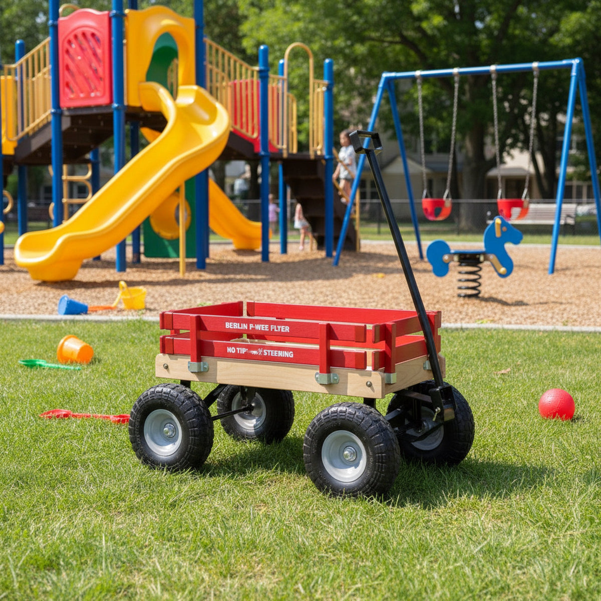 Berlin Big-Foot Kid's Wagon Model F300 pull-behind wagon, Amish made in Ohio with large rugged wheels