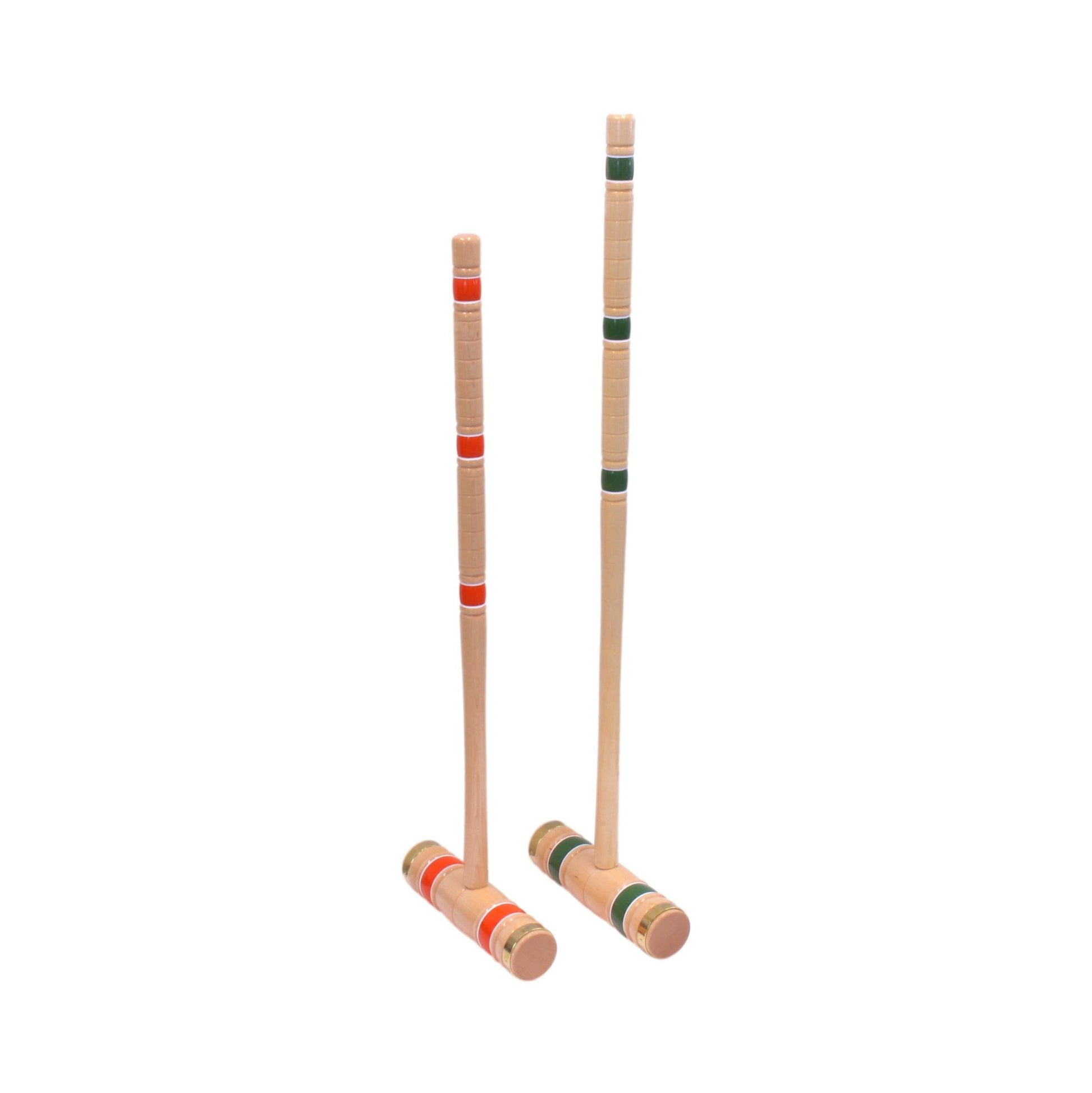 Deluxe 8-player croquet game set with wooden holder and carry bag, outdoor backyard croquet by AmishToyBox.com