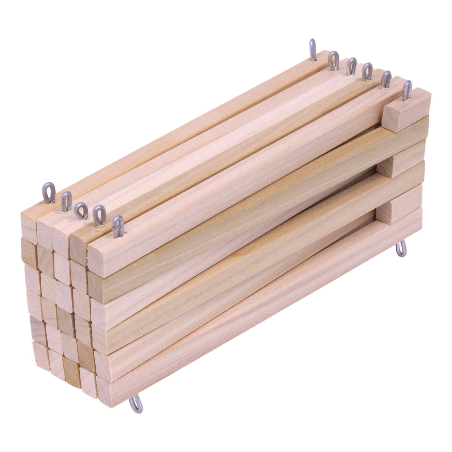 Unfinished wooden folding corral fence toy made of natural wood by AmishToyBox.com, ideal for children's pretend play.
