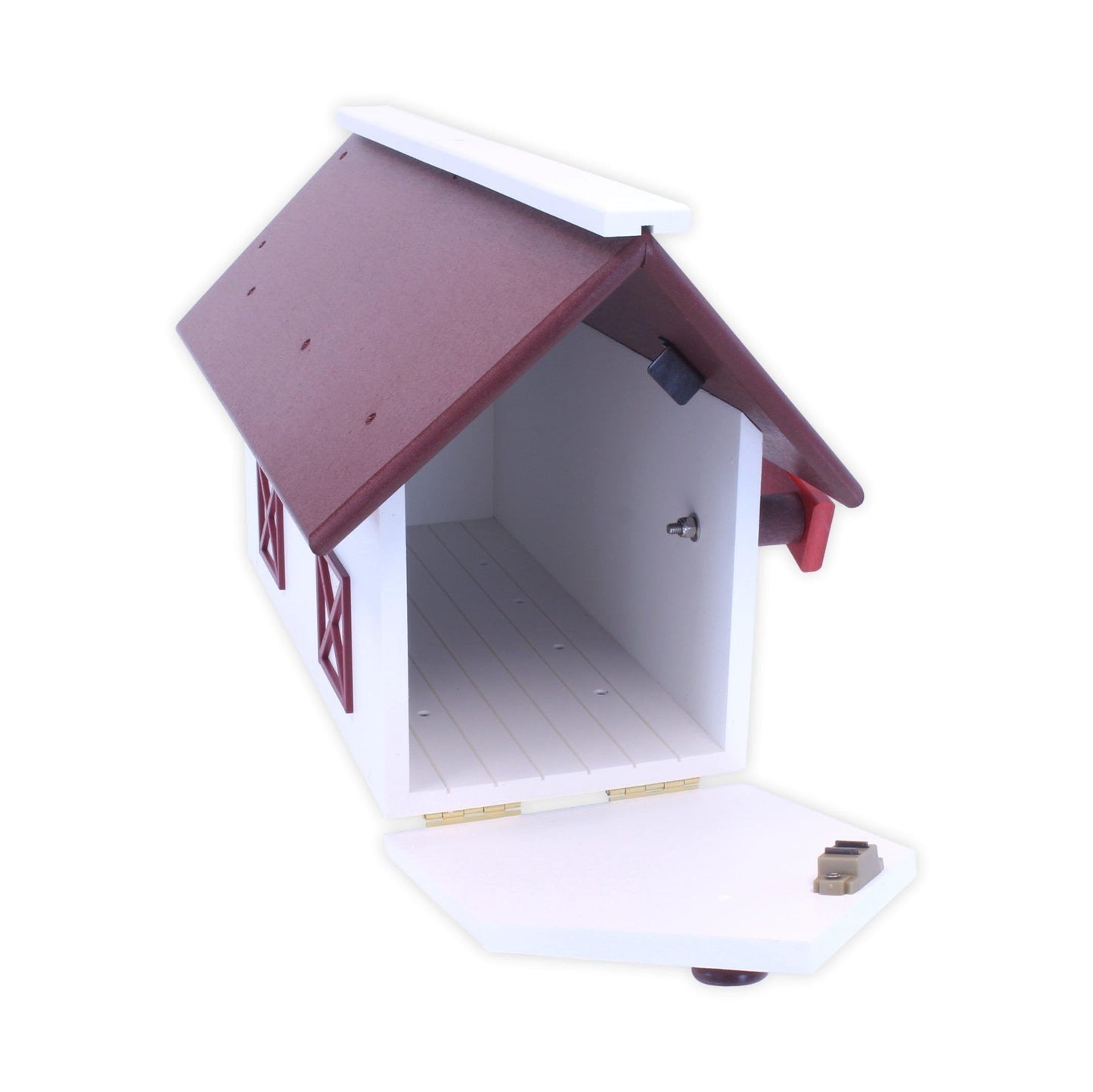 Amish-made mailbox post mount with weather-proof poly lumber and UV-resistant finish, designed for durable outdoor use