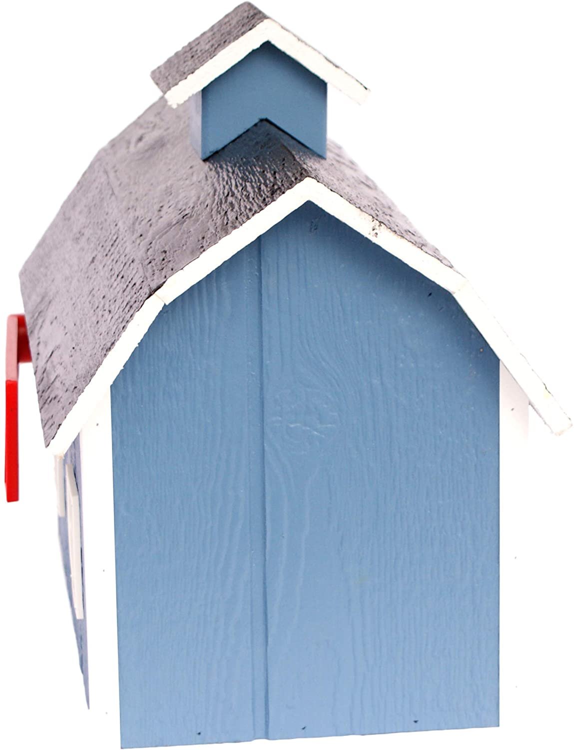 Amish-made wooden mailbox in Dutch barn style, post-mount design, crafted from durable wood, ideal for rustic home exteriors.
