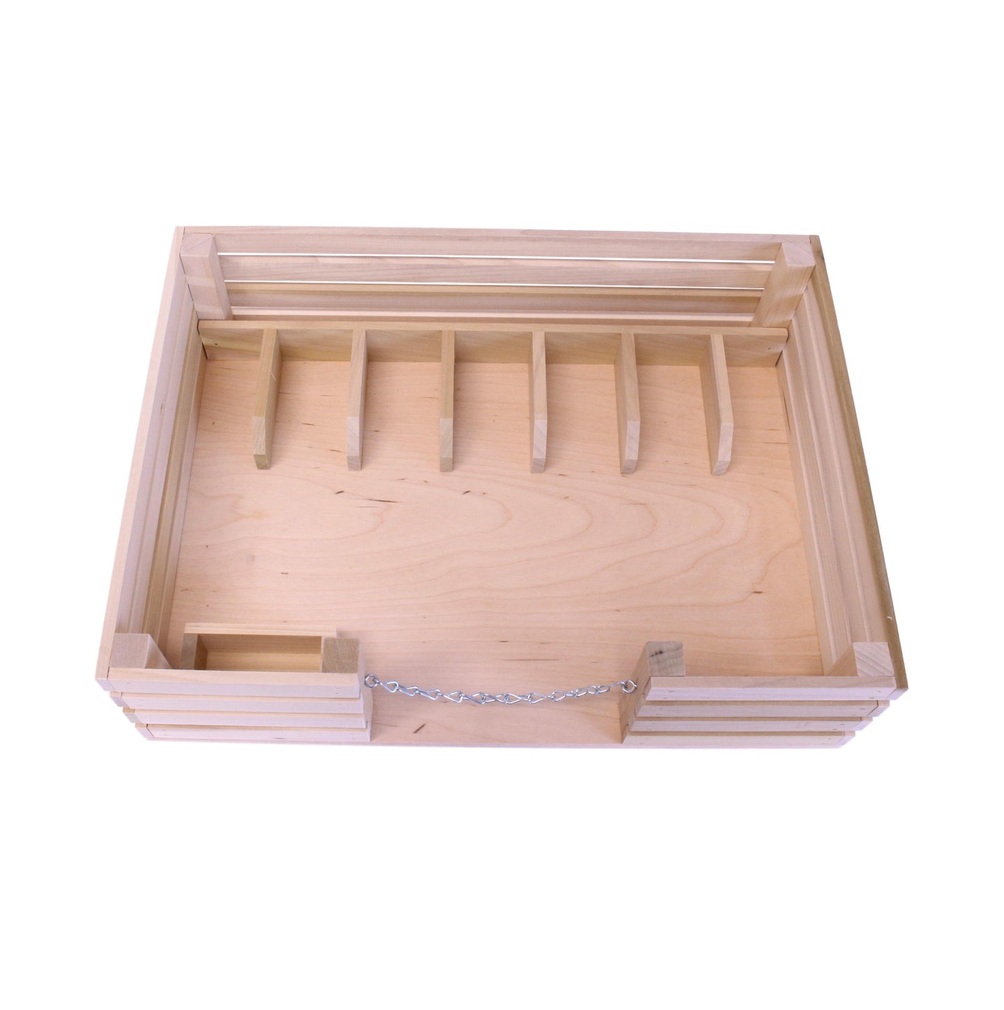 Amish-made wooden mini stockyard toy with seven stalls, ideal for farming play, crafted by AmishToyBox.com