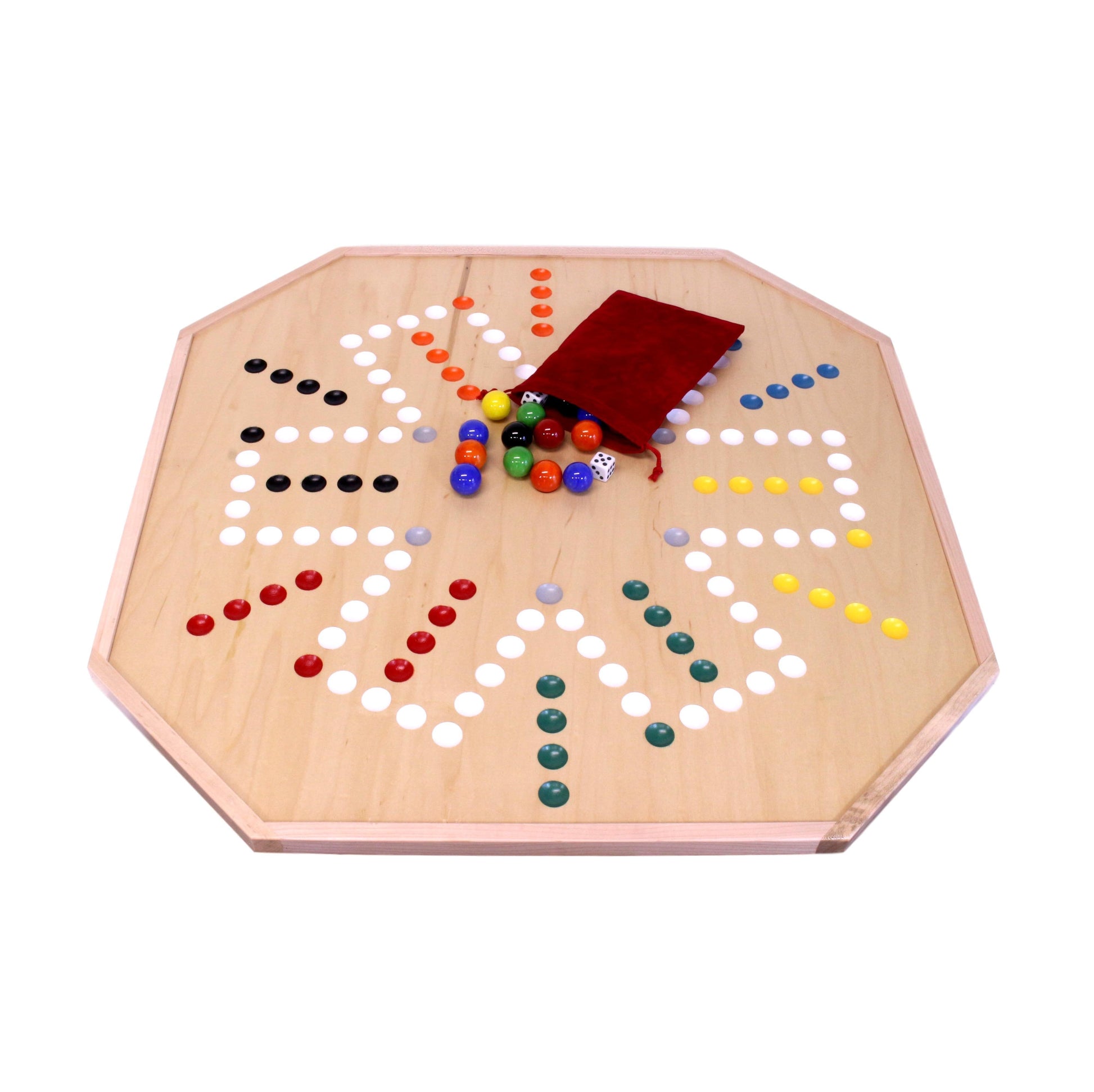 Large 25-inch wooden Aggravation marble game board, double-sided, crafted by AmishToyBox.com for classic games and puzzles.