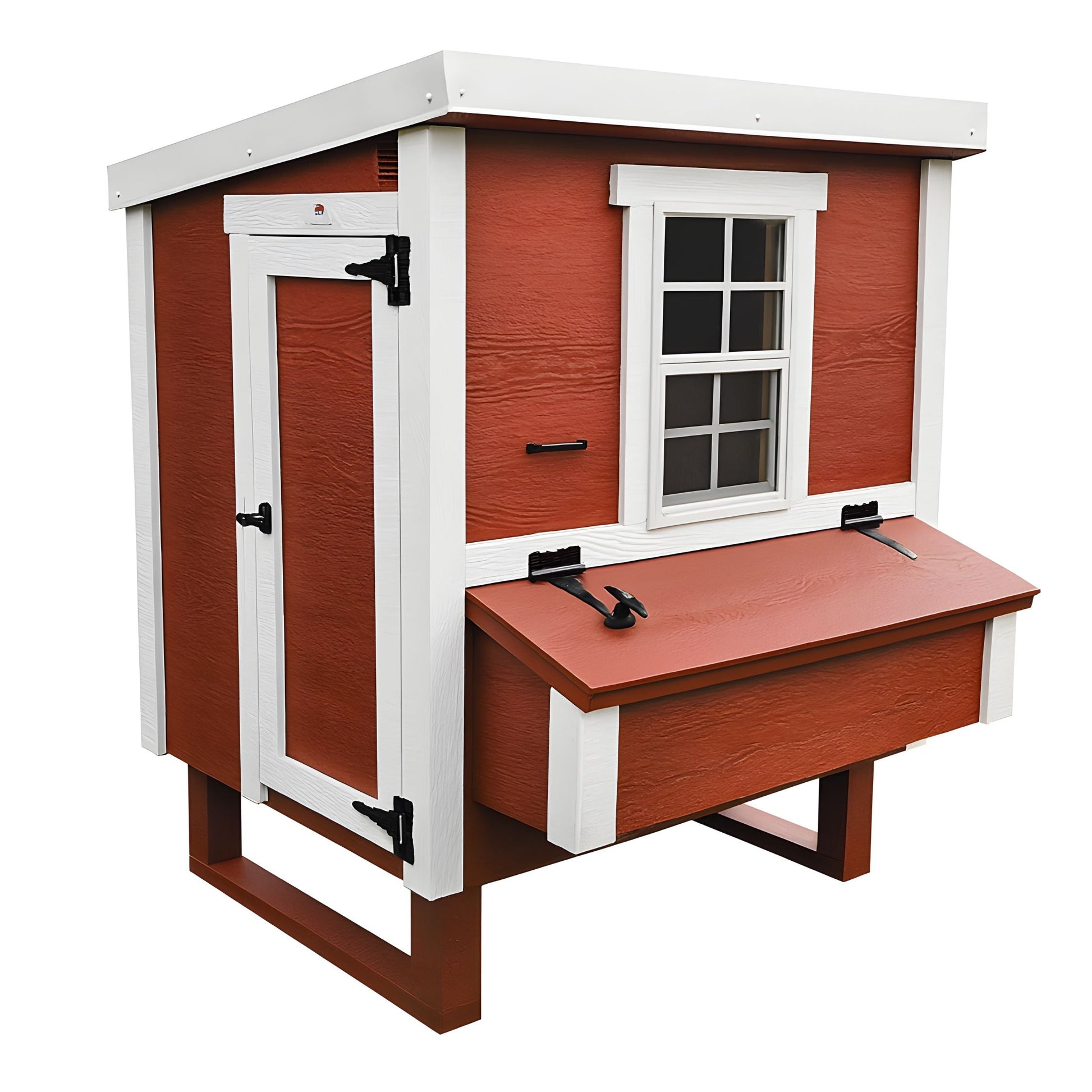 OverEZ medium chicken coop front view with space for up to 10 chickens, featuring sturdy construction and ventilation.