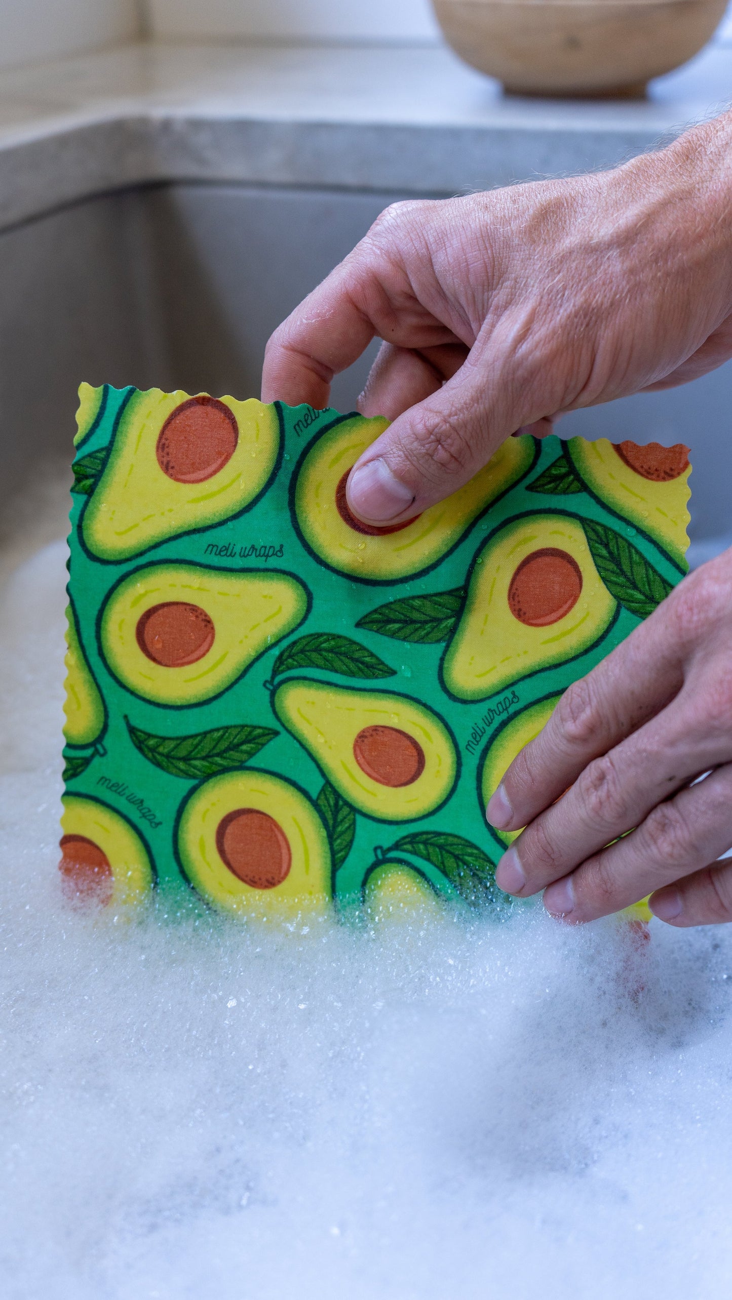Meli Wraps beeswax roll in avocado print, natural beeswax wrap bulk roll for food storage and eco-friendly use
