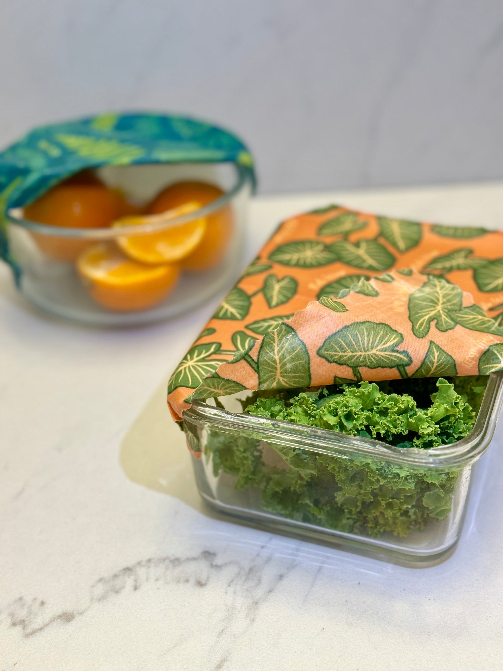 Meli Wraps beeswax roll with fern print, eco-friendly beeswax wrap bulk roll for food storage and wrapping.