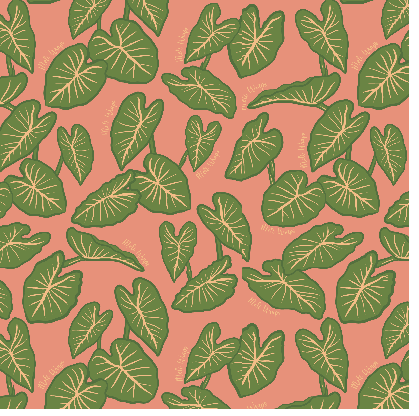 Meli Wraps beeswax roll in Kalo print, natural beeswax wrap bulk roll for food storage, eco-friendly beeswax food wrap.