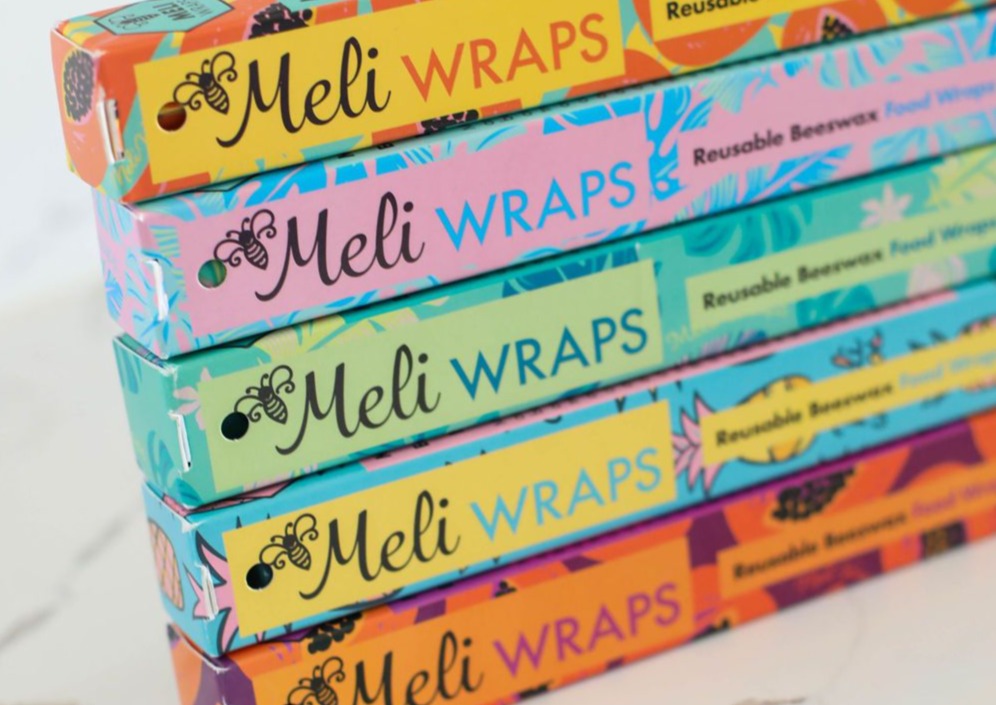 Meli Wraps beeswax roll with pineapple print, natural beeswax wraps in bulk for food storage and wrapping.