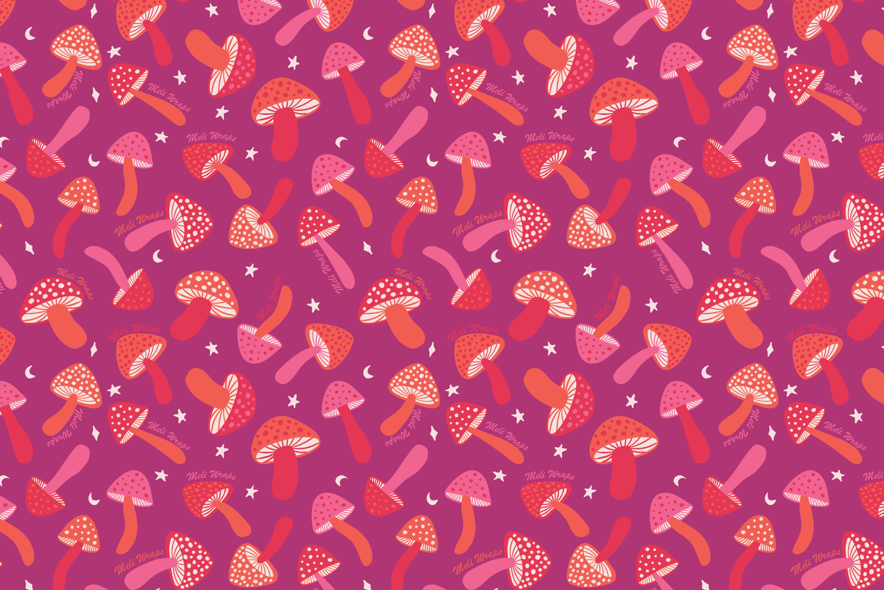 Set of three purple mushroom Swedish dish cloths by Meli Wraps, absorbent kitchen cleaning cloths with mushroom pattern.