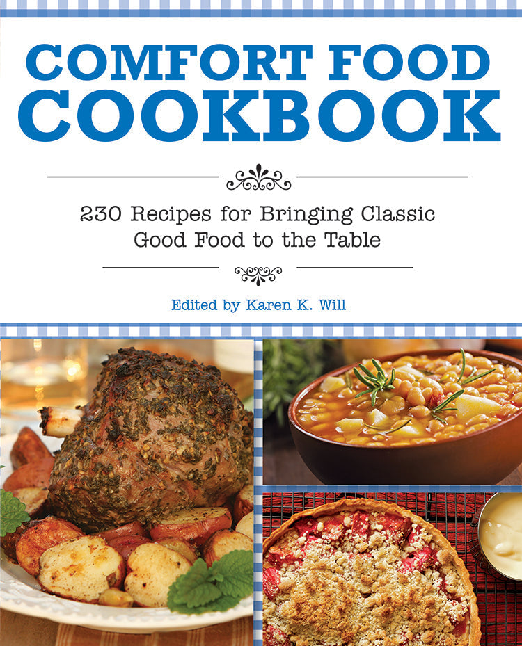 Comfort Food Cookbook by Mother Earth News, featuring a collection of hearty recipes in a well-designed book.