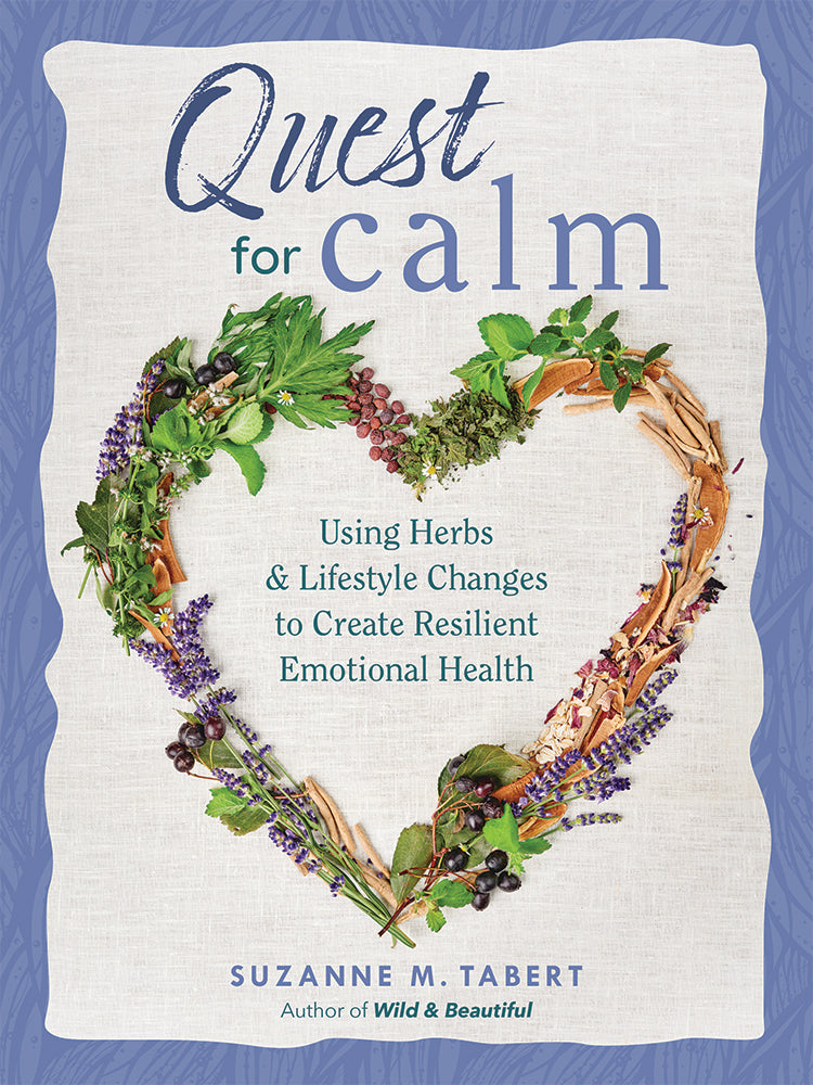 Mother Earth News paperback book titled "Quest for Calm" featuring a calming design on the cover.