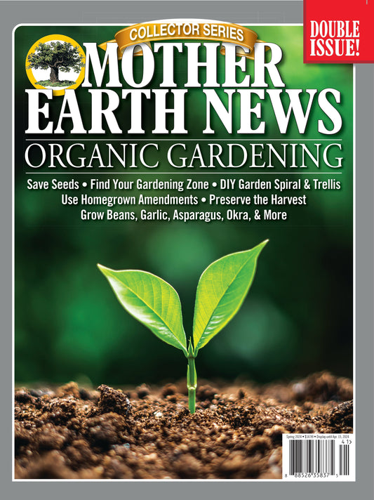 Mother Earth News Collector Series Organic Gardening 7th Edition magazine with gardening tips and eco-friendly farming advice.