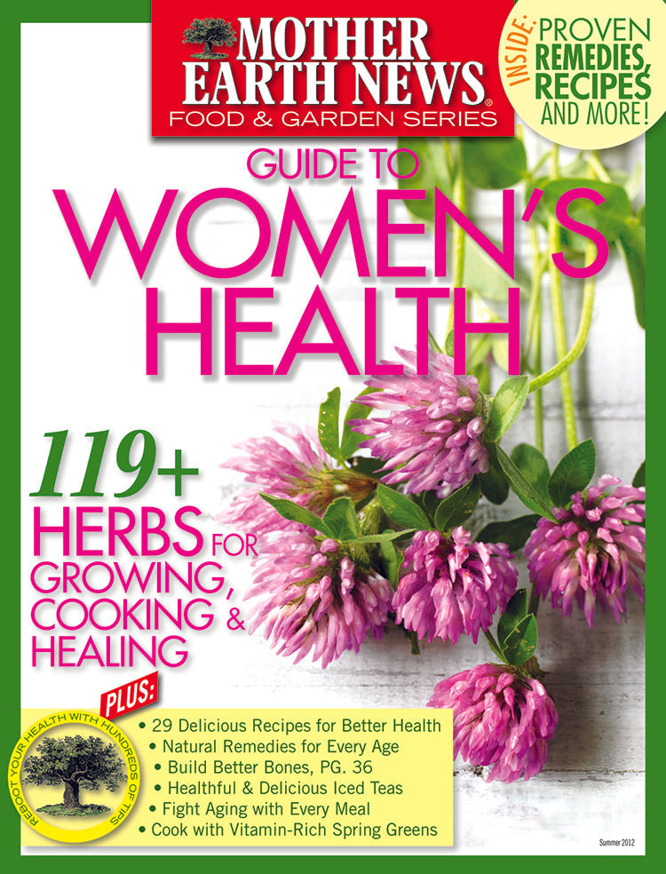 Mother Earth News magazine titled "Guide to Women’s Health" featuring health tips and natural wellness advice.