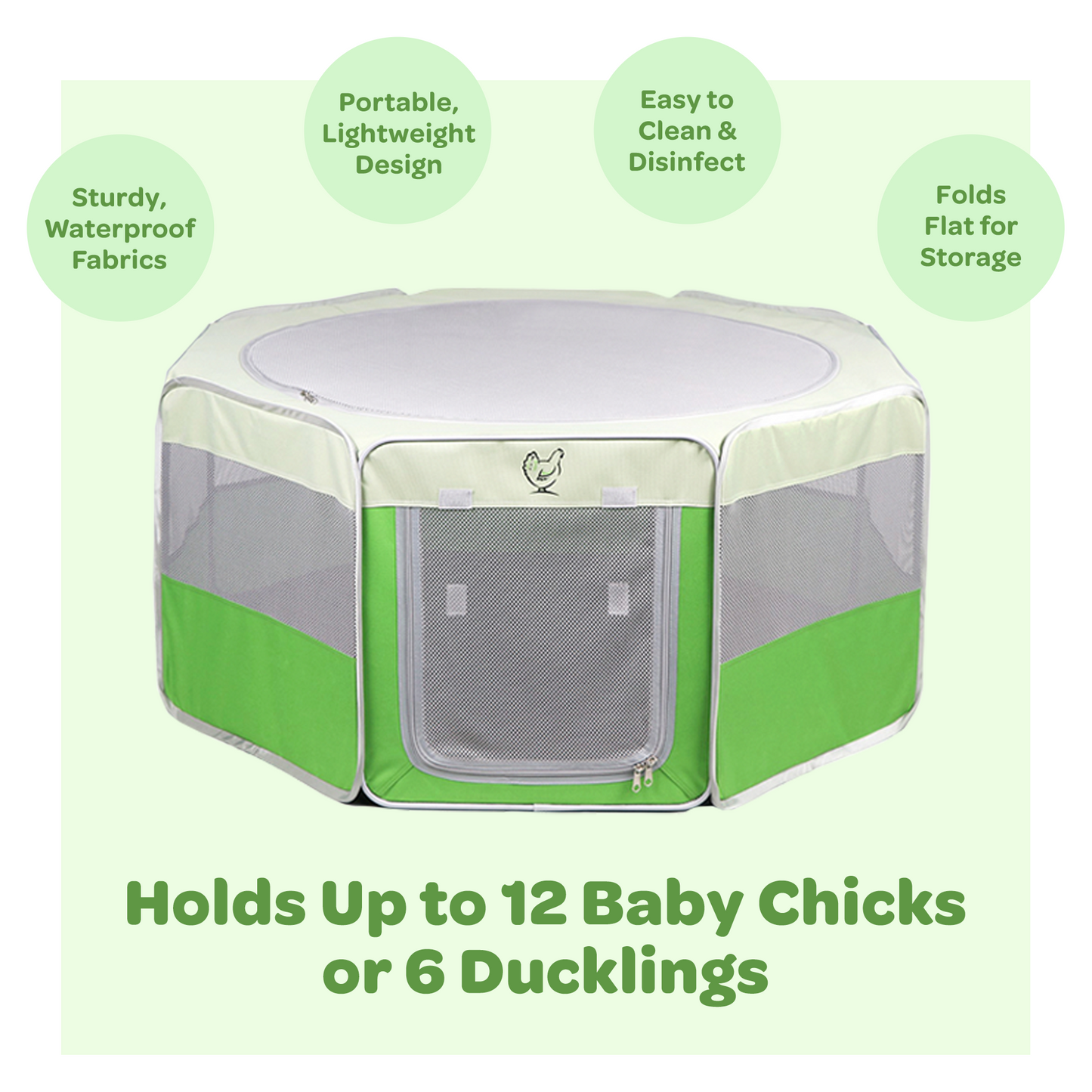 My Pet Chicken Hen Pen Pop-Up Brooder for baby chicks, portable poultry enclosure with mesh sides and foldable design.