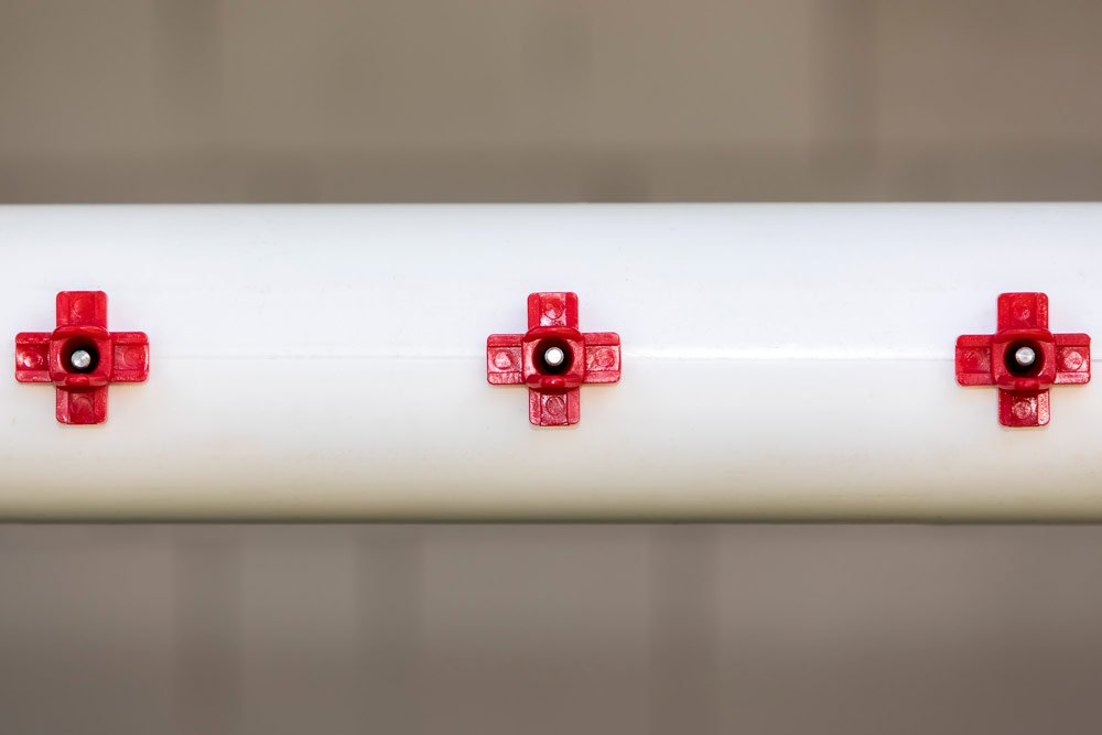 Horizontal freeze-free chicken watering nipples from My Pet Chicken, designed for easy, leak-proof chicken water access.