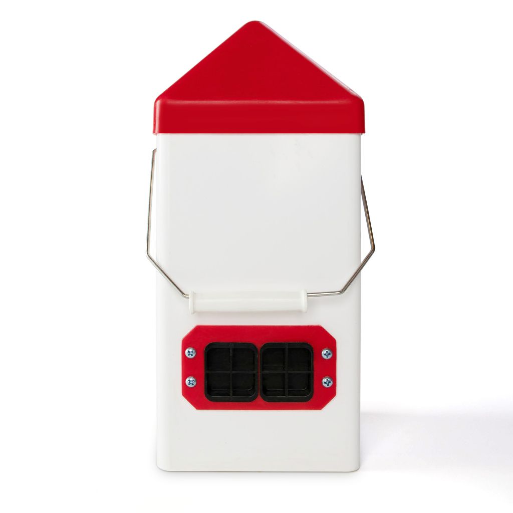 Farmight Dual-Port Chick Feeder by My Pet Chicken, 5 lb capacity, sturdy plastic chicken supply for easy feeding.