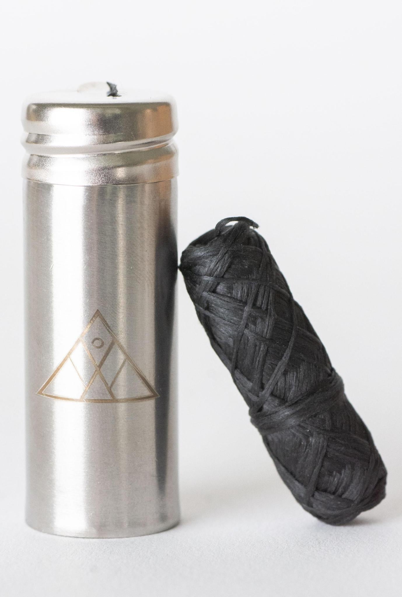 Charcoal dental floss with stainless steel holder by NO TOX LIFE, eco-friendly oral hygiene product with black floss and sleek holder