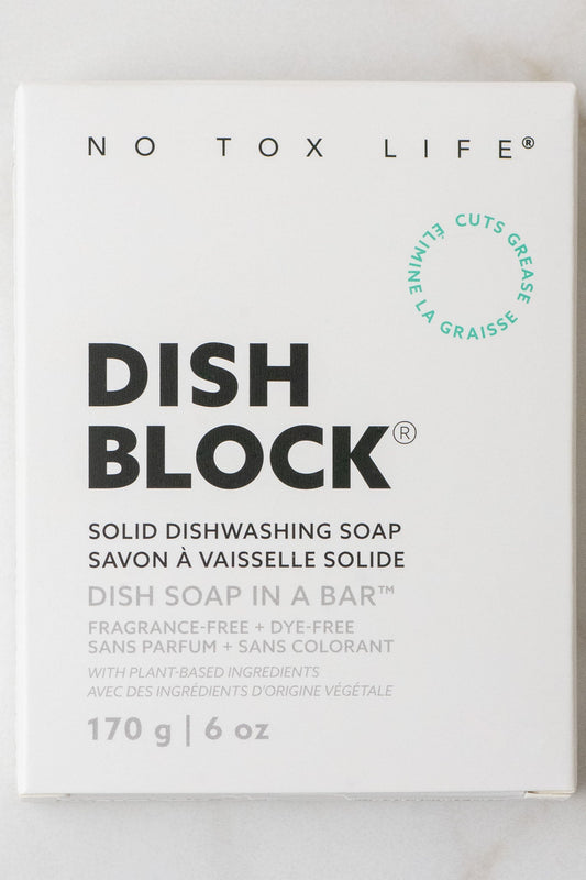Solid dish soap bar by NO TOX LIFE, 6 oz (170g), made for eco-friendly dishwashing in home and kitchen cleaning.